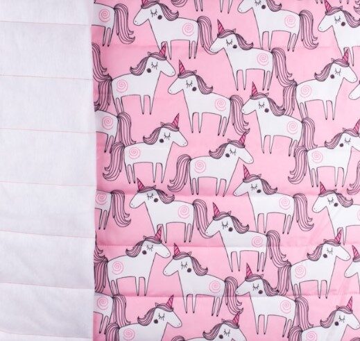Quiltes one side jacket fabric, with unicorns