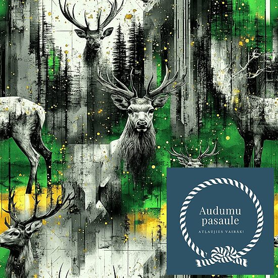 Stirnas zaļā mežā,  Nr.125 Oxford auduma priekšpasūtīšana 