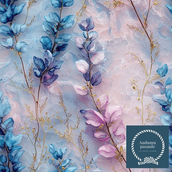 Lavandas uz zila marmora,  Nr.18. Oxford auduma priekšpasūtīšana 
