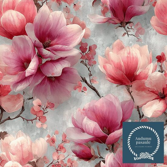 Rozā magnolijas_2,  Nr.23. Oxford auduma priekšpasūtīšana 