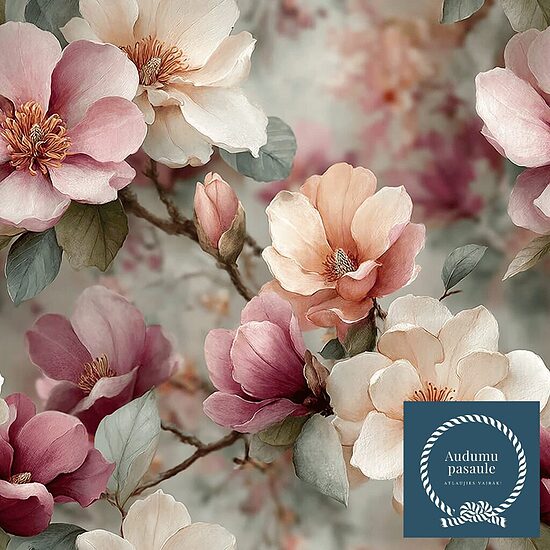 Dūmakaini rozā magnolijas_3, Nr.24. Oxford auduma priekšpasūtīšana