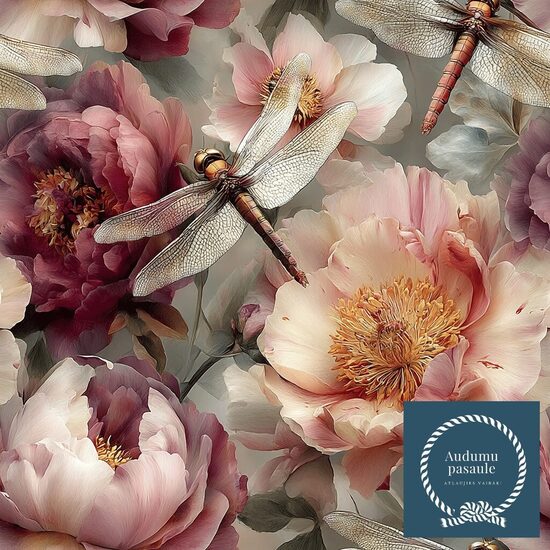 Peonijas ar spārēm,  Nr.45. Oxford auduma priekšpasūtīšana 
