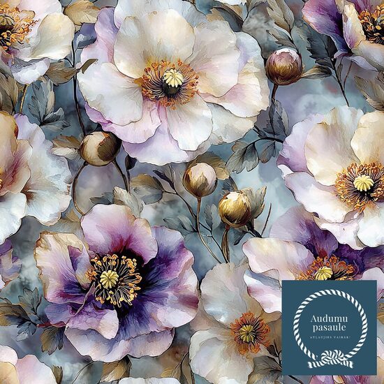Violetās peonijas,  Nr.51. Oxford auduma priekšpasūtīšana 