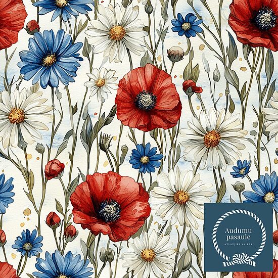 Krāsainās margrietiņas,  Nr.93 Oxford auduma priekšpasūtīšana 