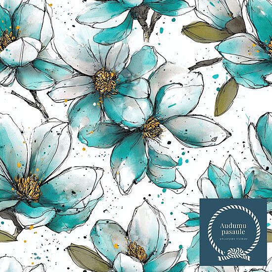 Zilās magnolijas,  Nr.95 Oxford auduma priekšpasūtīšana 