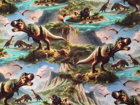 Dinazauri, kokvilnas cilpiņtrikotāža