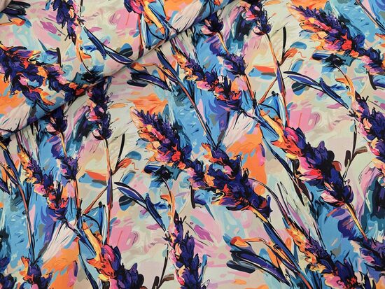 Krāsainās smilgas, viegls poliestera satīns 