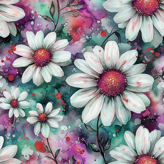 Krāsainās margrietas   - kokvilnas cilpiņtrikotāža, priekšpasūtījums 