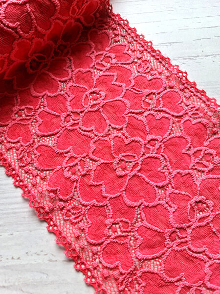 Coral color lace with elastane, Nr.11