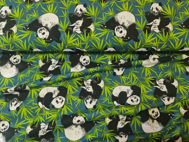 Panda in green trees, french terry 