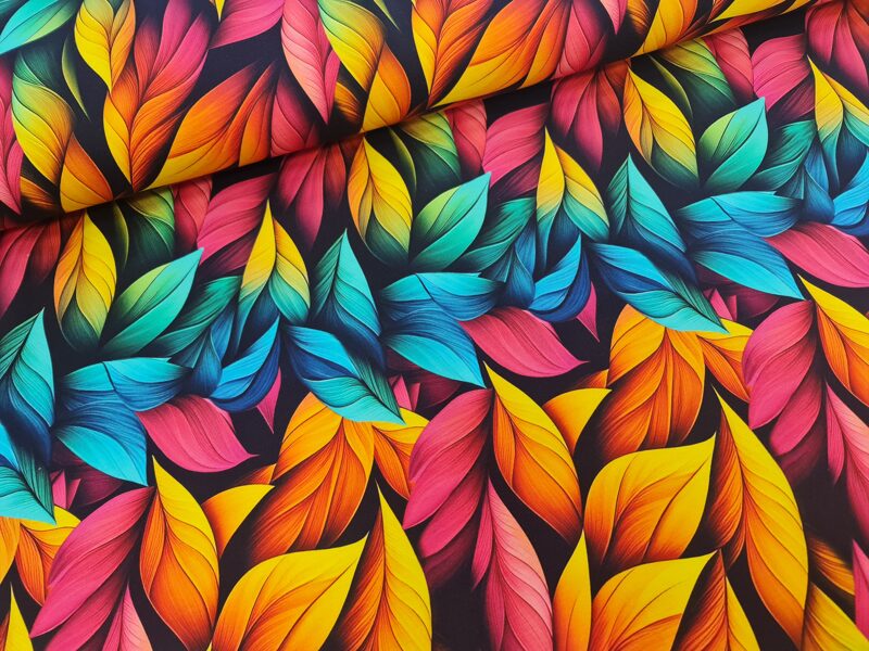 Colorful leaves, french terry 