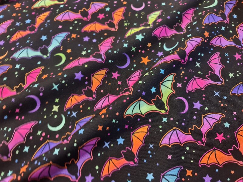 Fabrics with colorful bats