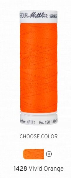Elastic thread SERAFLEX - vivid orange, No.1428