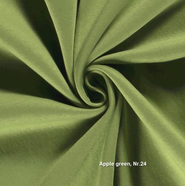 Vienkrāsu joggings (hūdiju) audums_apple green_Nr.24_priekšpasūtījums