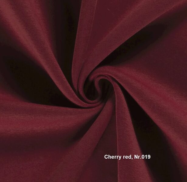 Vienkrāsu joggings (hūdiju) audums_cherry red_Nr.019_priekšpasūtījums