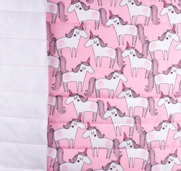 Quiltes one side jacket fabric, with unicorns