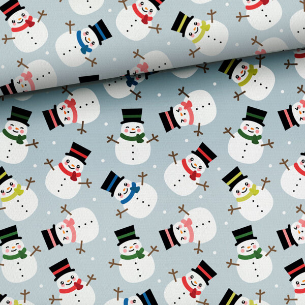 Snowmen on blue, cilpiņtrikotāža, priekšpasūtījums