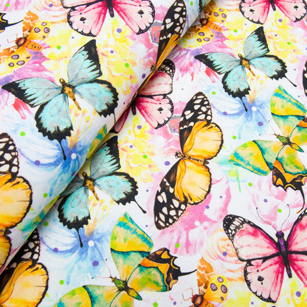 Butterflies on flowers, cilpiņtrikotāža, priekšpasūtījums
