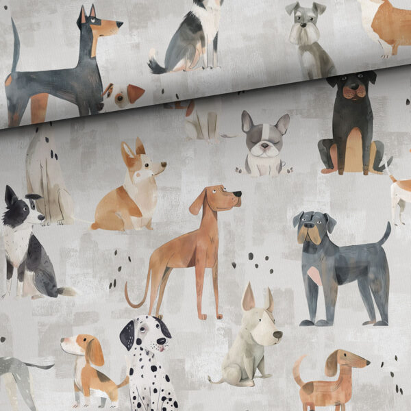 Dogs on gray_CILPIŅTRIKOTĀŽA_priekšpasūtījums